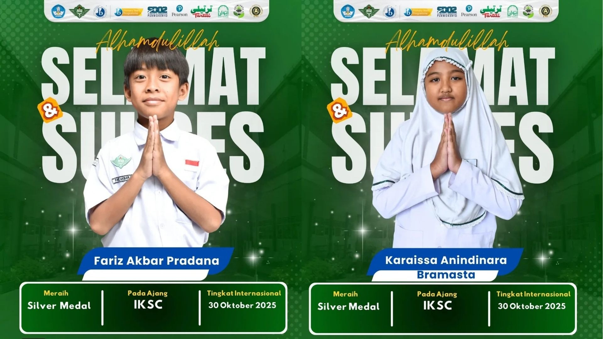 Selamat untuk 7 Siswa Peraih Medali IKSC 2025 dari SD Al Irsyad 02 Purwokerto