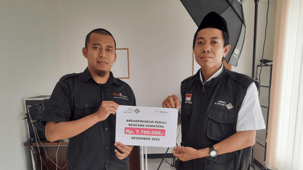 Peduli Sumatra, Breadpreneur Serahkan Donasi Melalui Laznas Al Irsyad Purwokerto