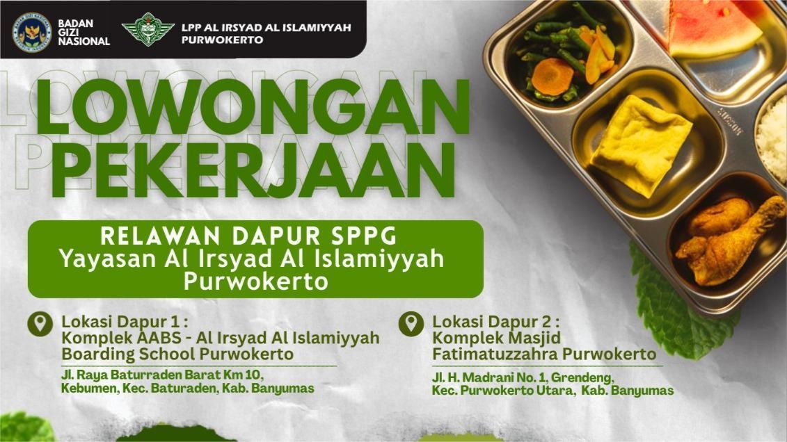 LOWONGAN PEKERJAAN – RELAWAN DAPUR SPPG