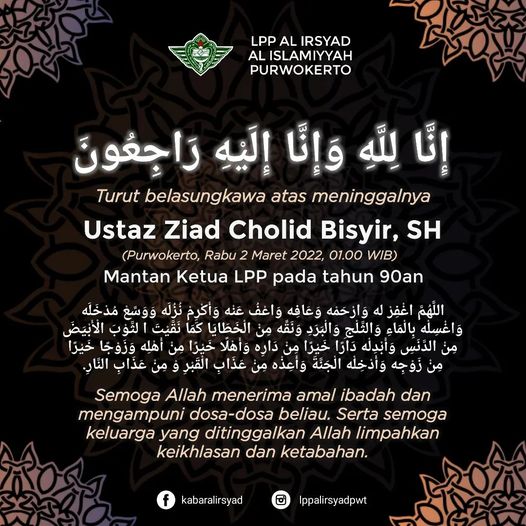 Belasungkawa Ustaz Ziad Cholid Bisyir