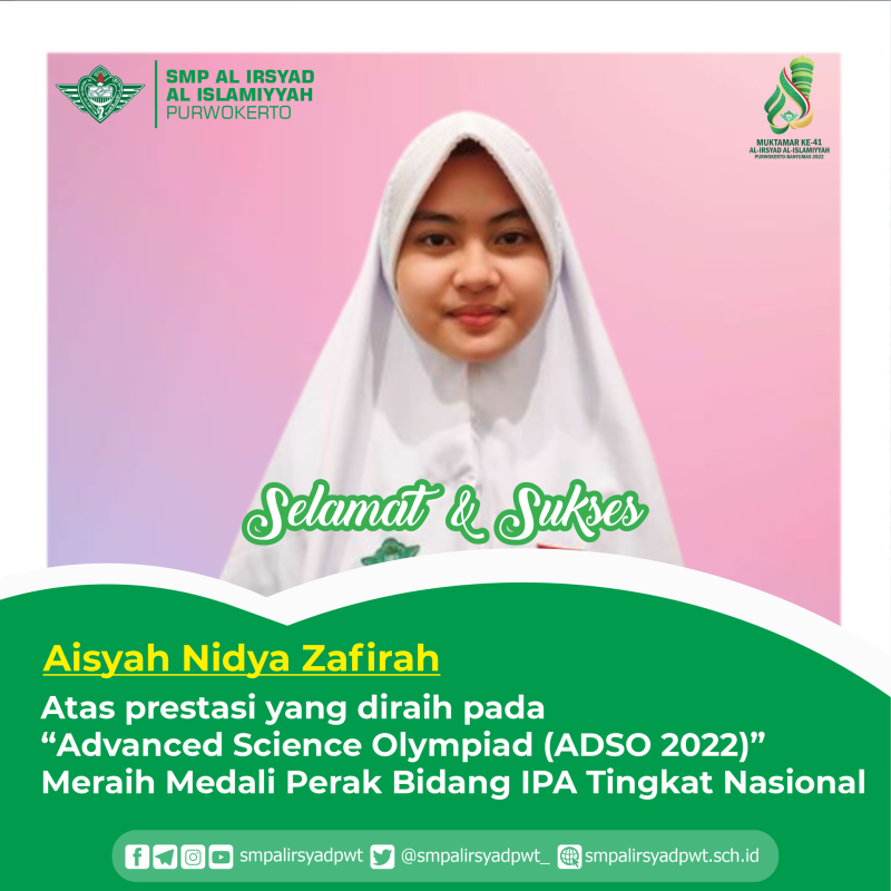 Aisyah Raih Perak Adso 2022 Al Irsyad Al Islamiyyah Purwokerto