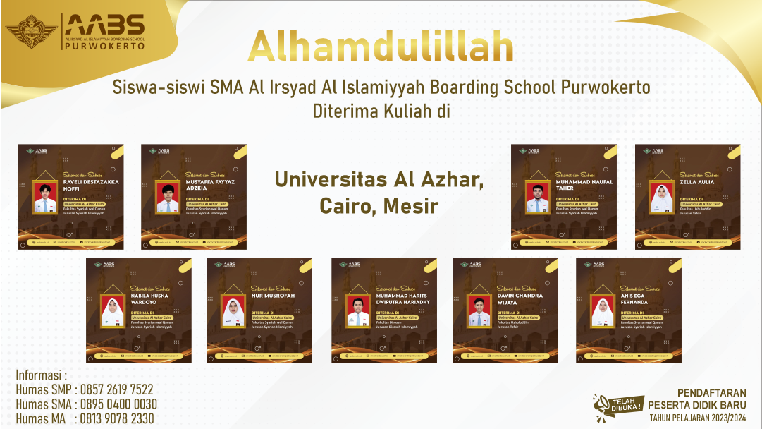 Sembilan Siswa-siswi SMA AABS Lolos Kuliah di Universitas Al Azhar Cairo