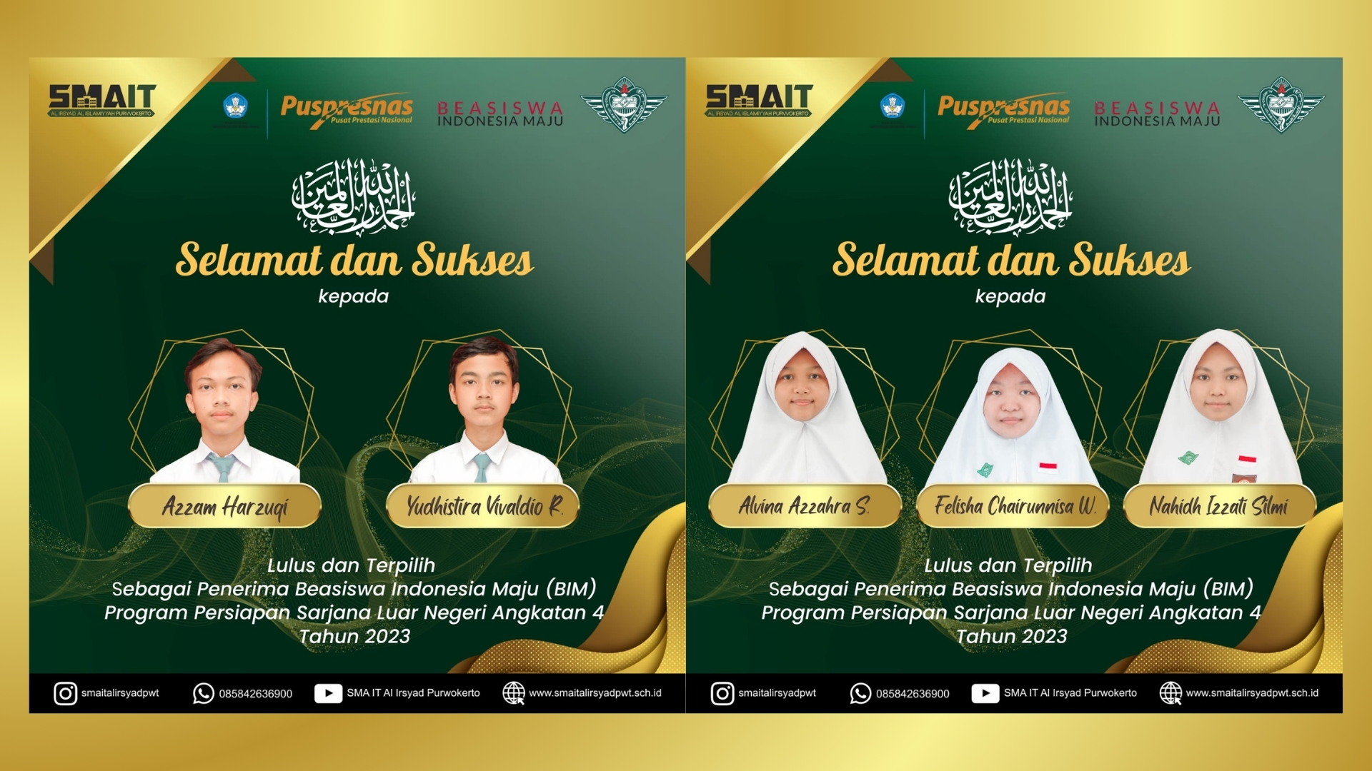 5 Siswa SMAIT Raih Beasiswa Indonesia Maju Program Persiapan Sarjana Luar Negeri