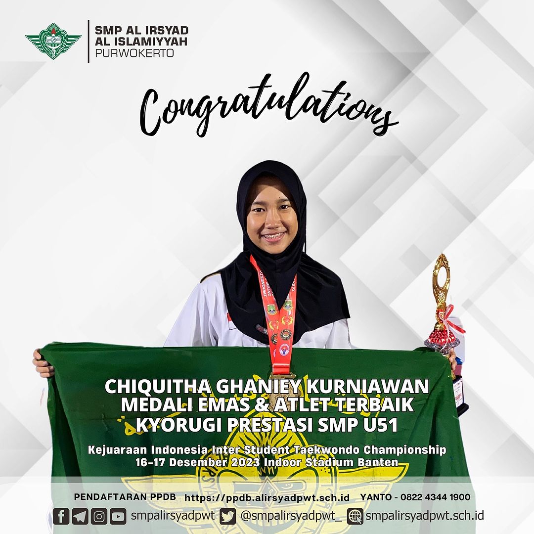 Siswa SMP Al Irsyad Purwokerto ini menjadi Atlet Terbaik Putri SMP IISTC 2023
